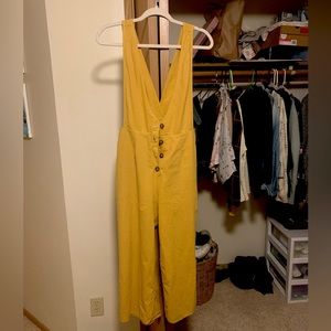 Yellow Linen Jumpsuit/Overalls